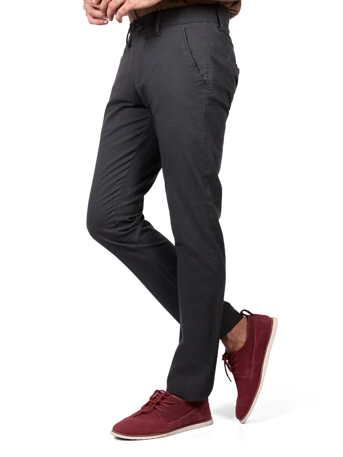 Men's Charcoal Chino Pant - EMBCP19-016 - Image 2