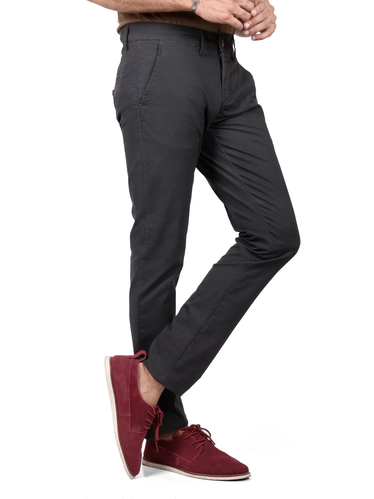 Men's Charcoal Chino Pant - EMBCP19-016 - Image 3
