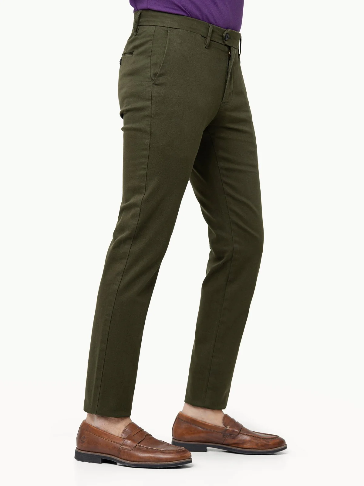 Men's Army Green Chino Pant - EMBCP22-005 - Image 2