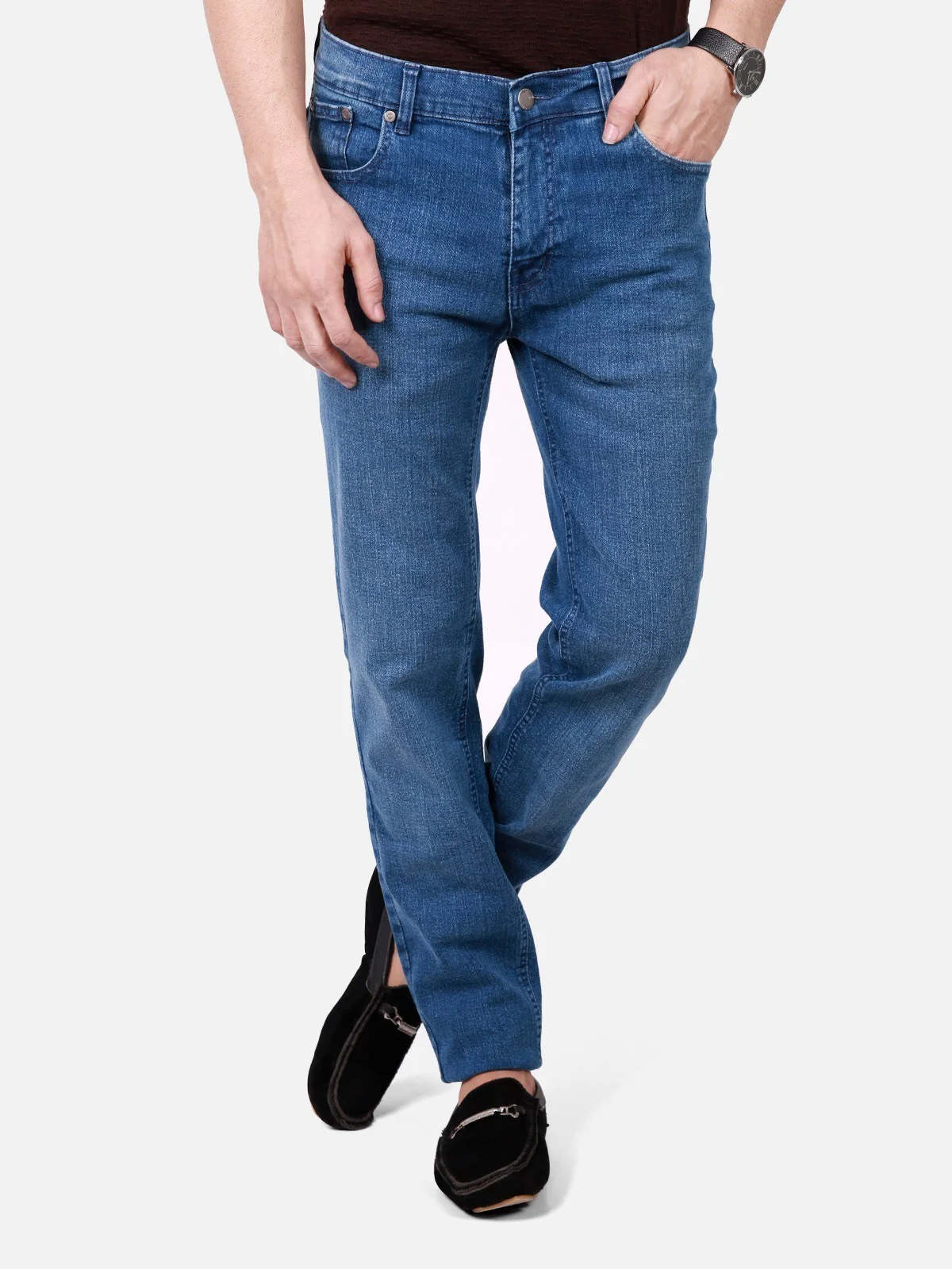 Men's Mid Blue Jeans - EMBPD18-001 - Image 2