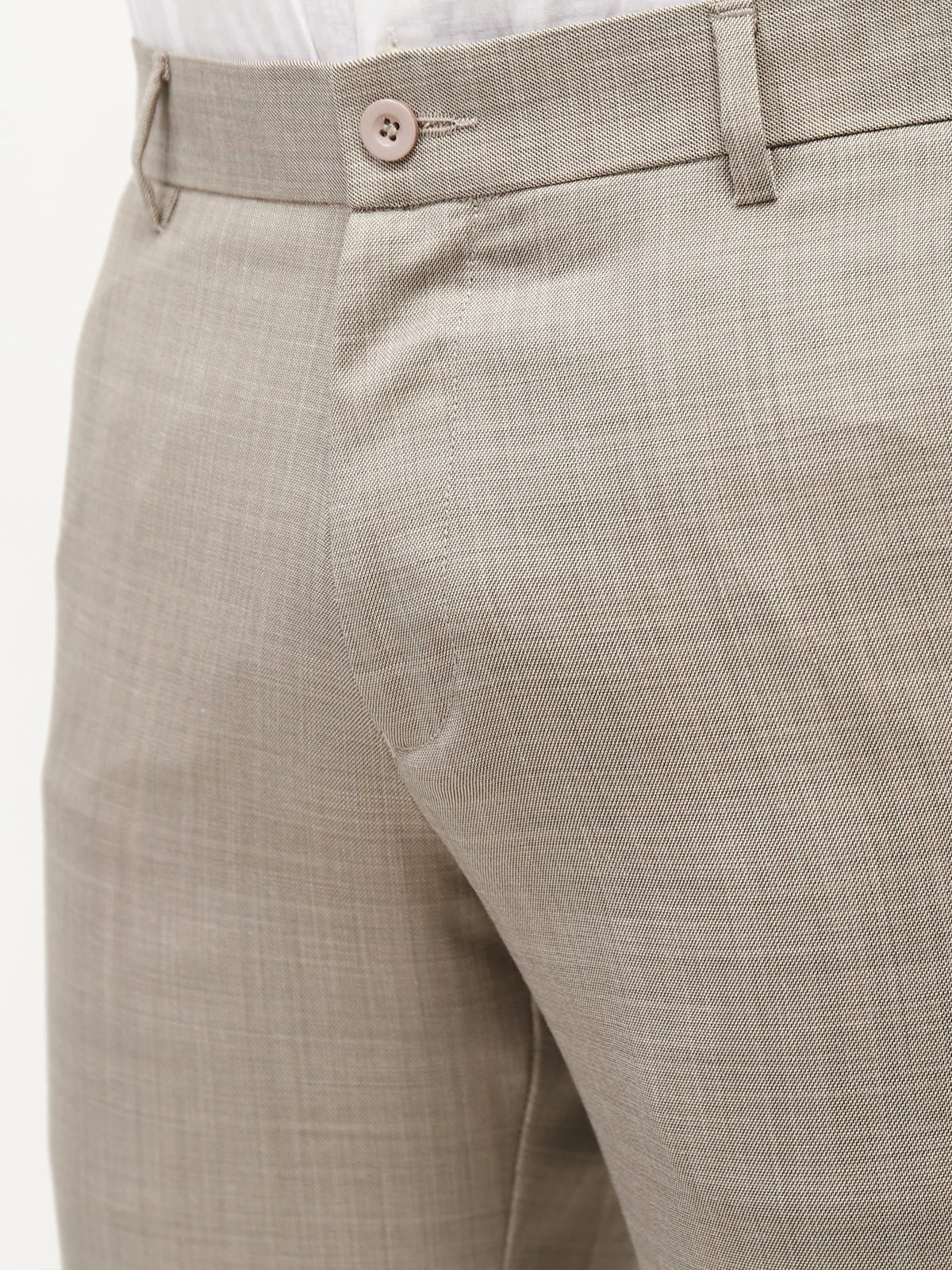 Men's Beige Formal Pant - EMBPF21-15219 - Image 2