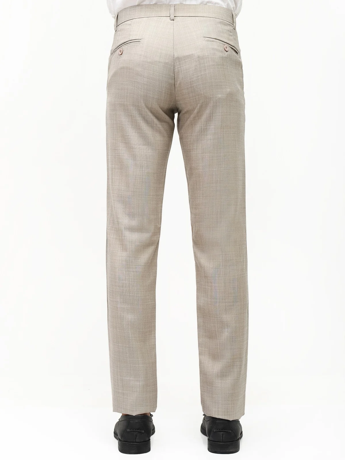 Men's Beige Formal Pant - EMBPF21-15219 - Image 4