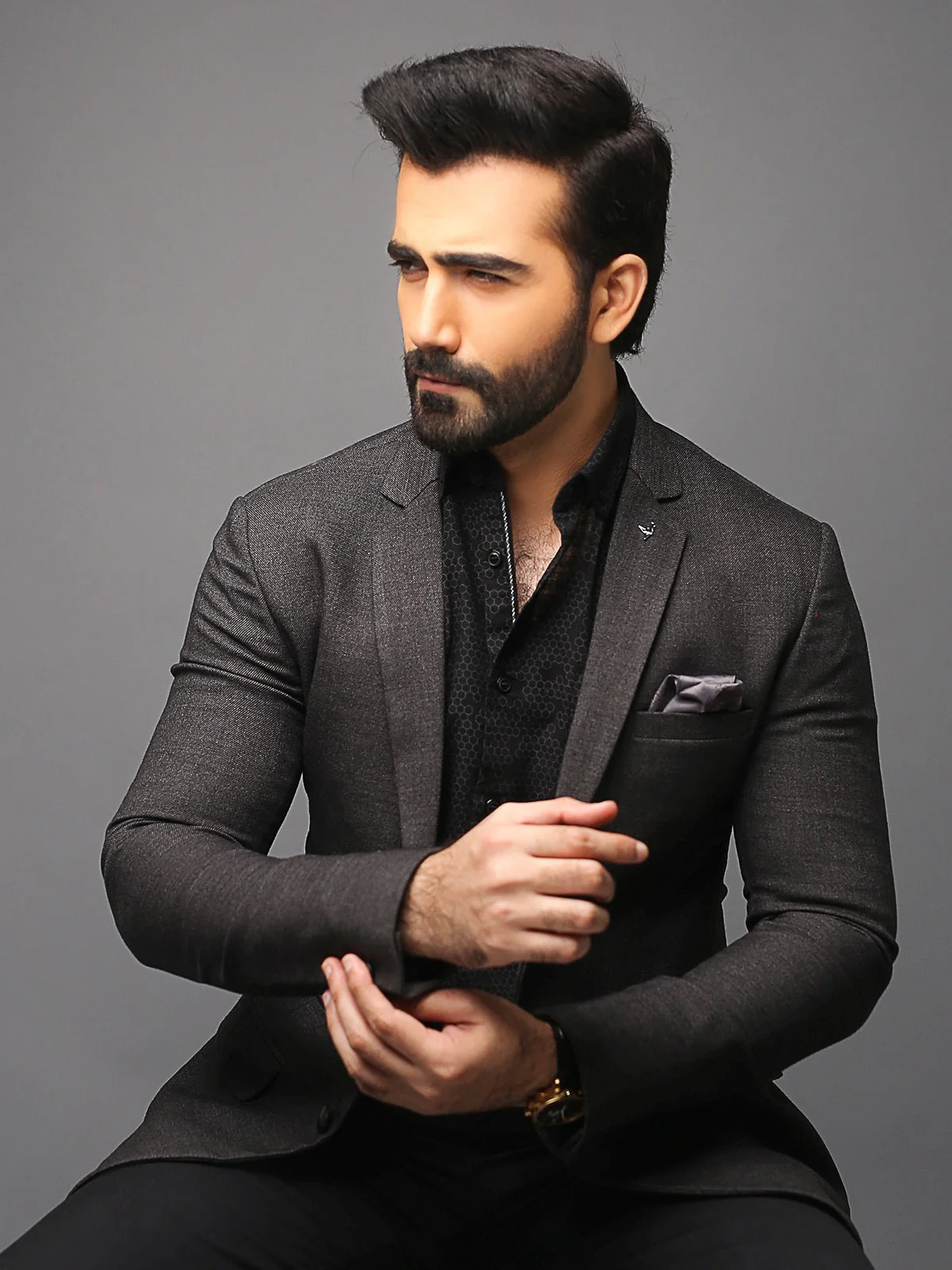 Men's Charcoal Blazer - EMTB18-6652 - Image 5
