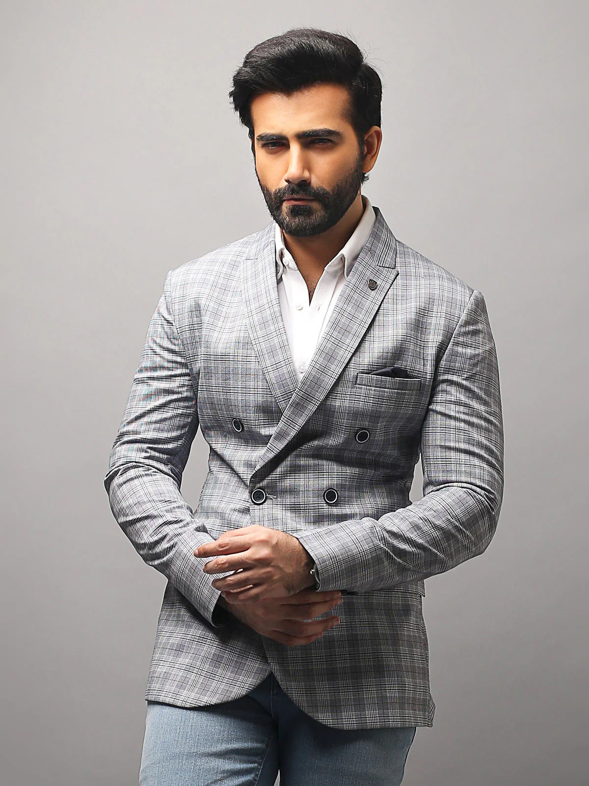 Men's Greyish Blue Blazer - EMTB18-6655 - Image 3