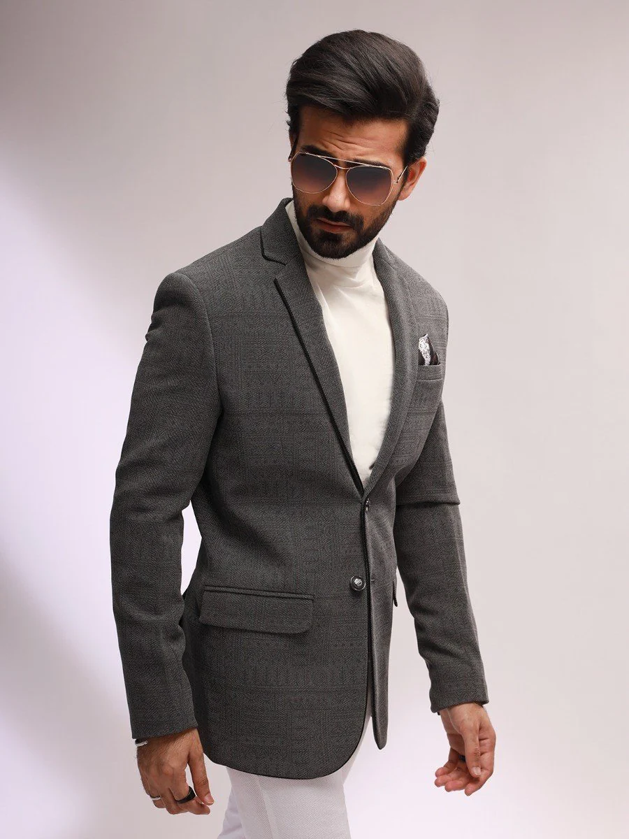 Men's Dark Grey Blazer - EMTB20-6659 - Image 2