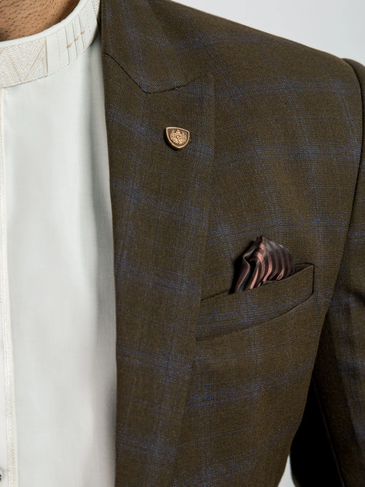 Men's Dark Olive Blazer - EMTB20-6718 - Image 3