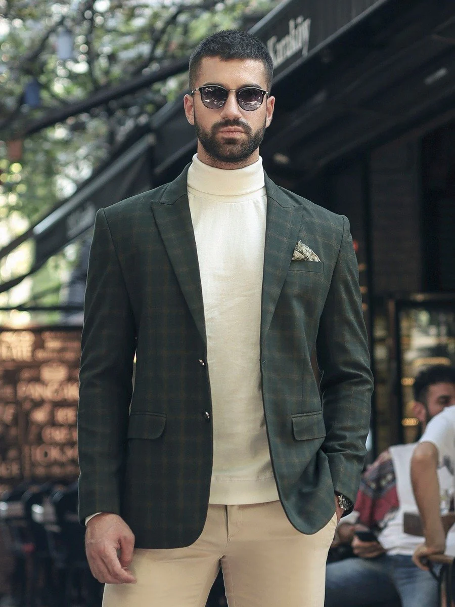 Men's Dark Green Blazer - EMTB20-6719