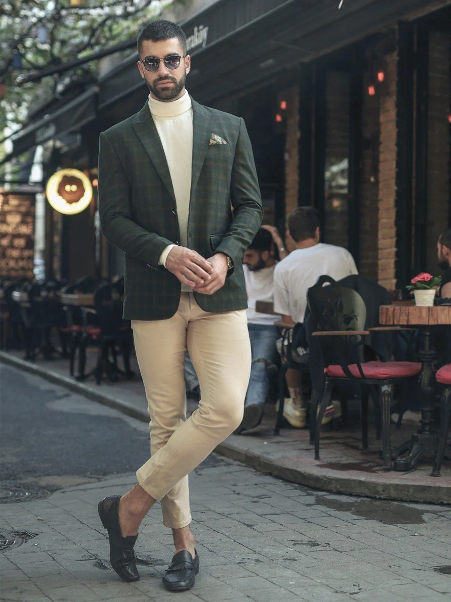 Men's Dark Green Blazer - EMTB20-6719 - Image 2