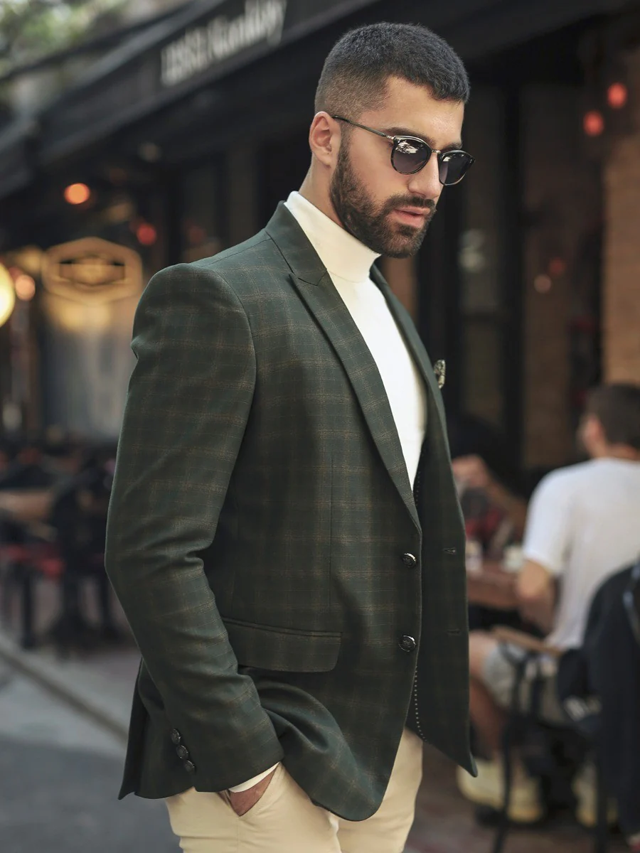 Men's Dark Green Blazer - EMTB20-6719 - Image 3