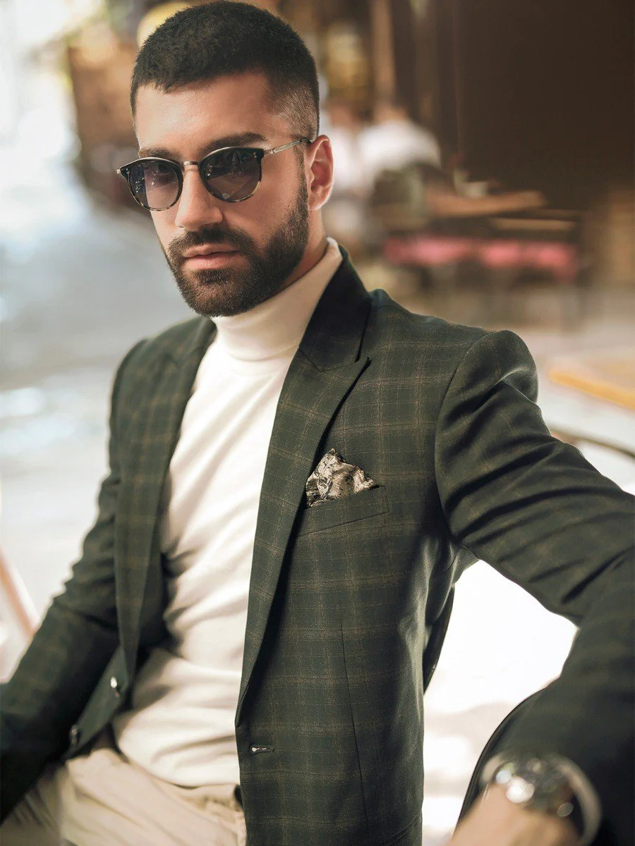 Men's Dark Green Blazer - EMTB20-6719 - Image 4