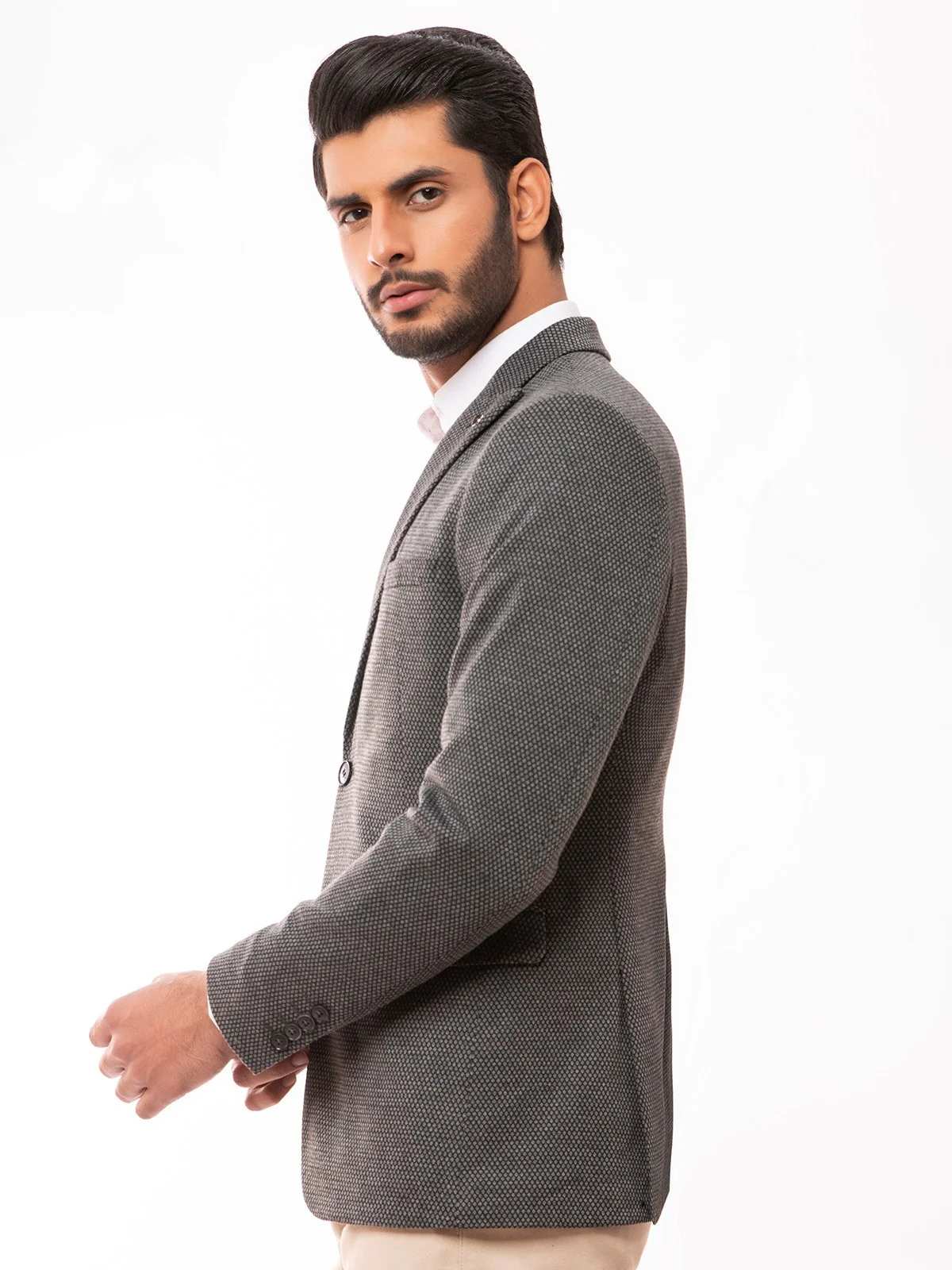 Men's Dark Grey Blazer - EMTB20-8137 - Image 3