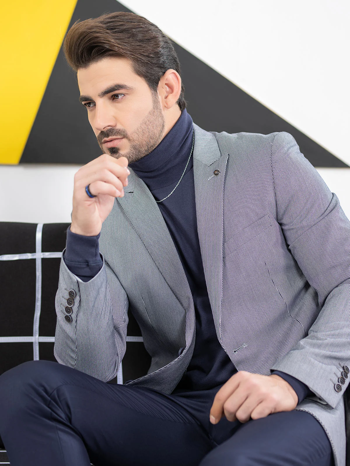 Men's Slate Blue Blazer - EMTB20-8139 - Image 2