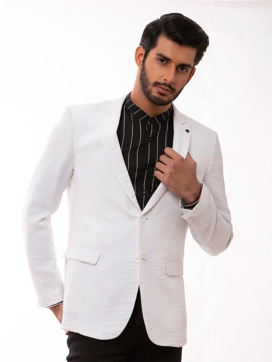 Men's White Blazer - EMTB20-8142 - Image 2