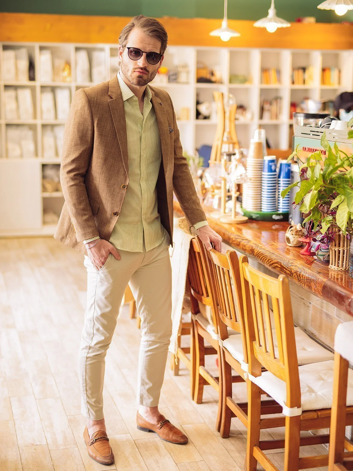 Men's Light Brown Blazer - EMTB20-8156 - Image 3