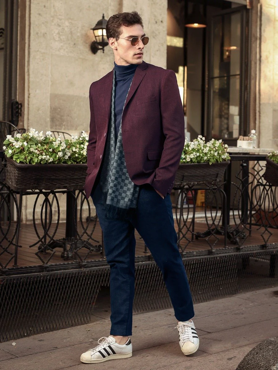 Men's Maroon Blazer - EMTB20-8157 - Image 5
