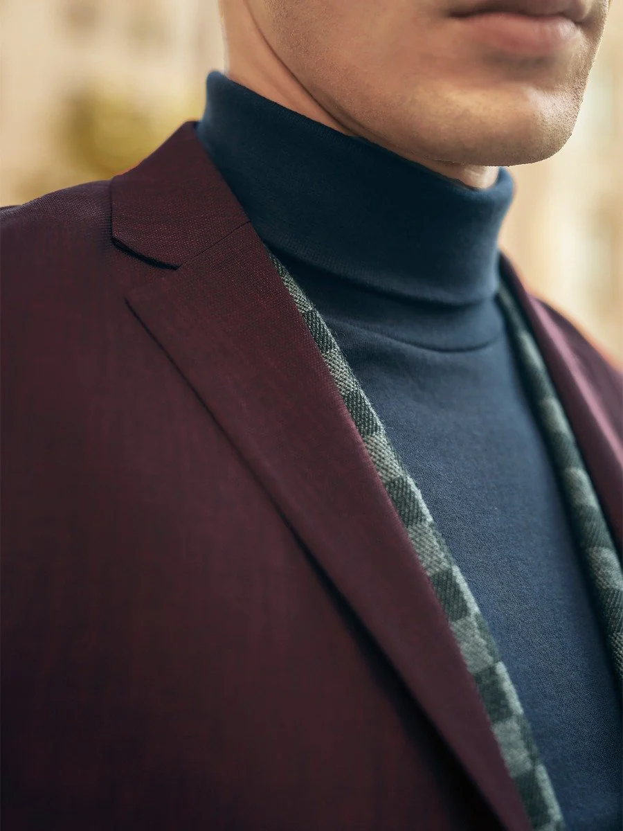Men's Maroon Blazer - EMTB20-8157 - Image 6