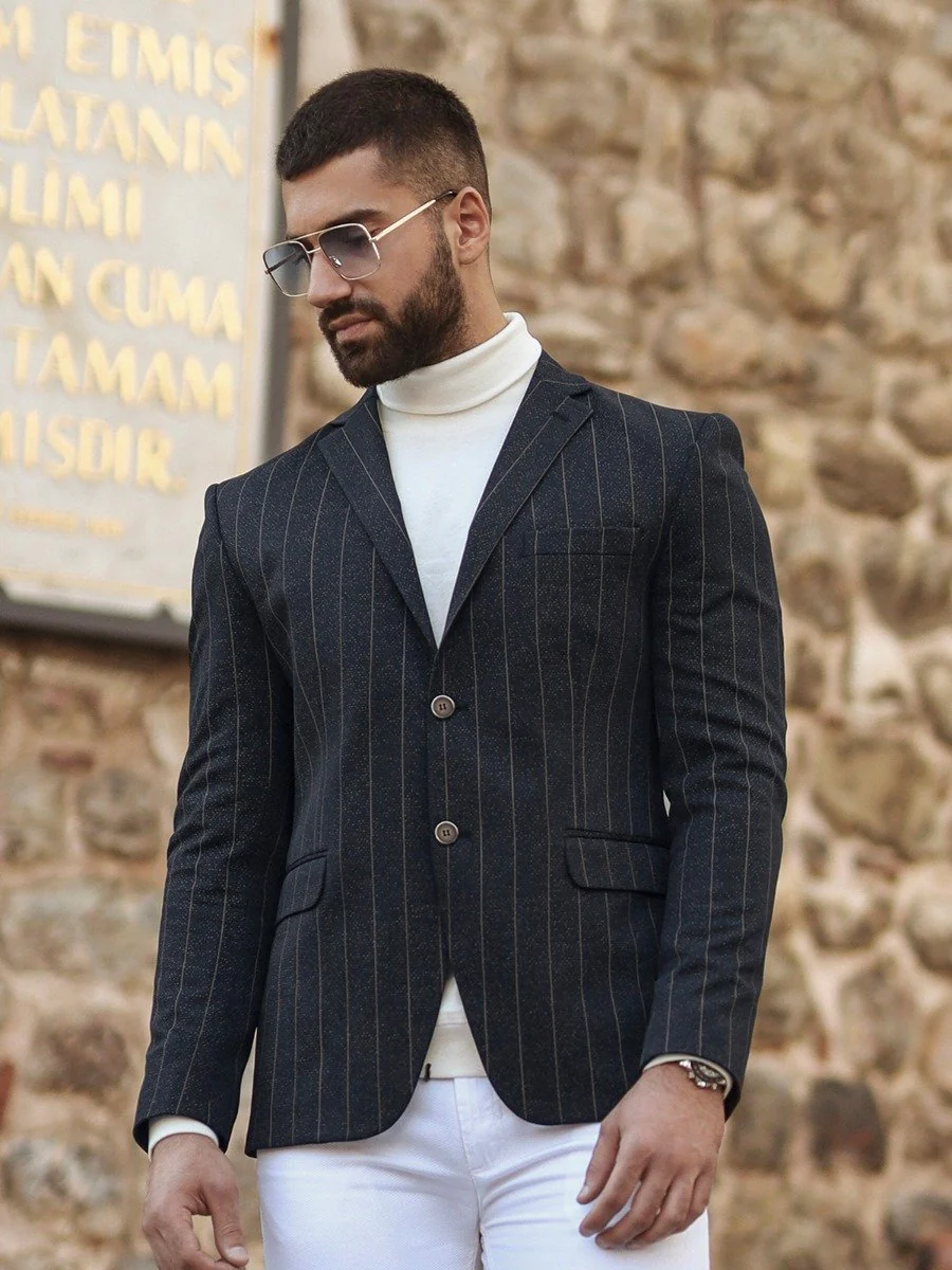 Men's Charcoal Blazer - EMTB20-8162 - Image 3