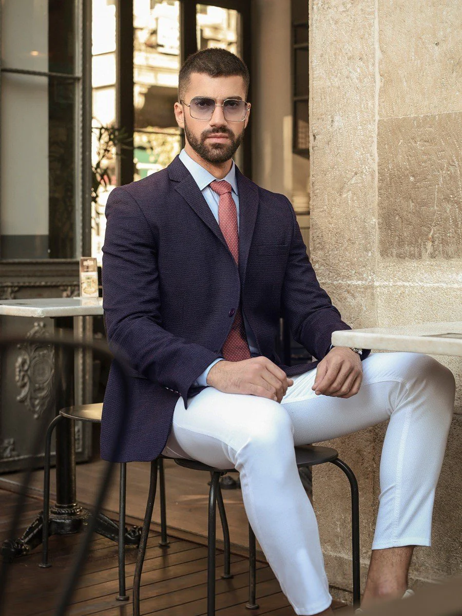Men's Purple Blazer - EMTB20-8170 - Image 4