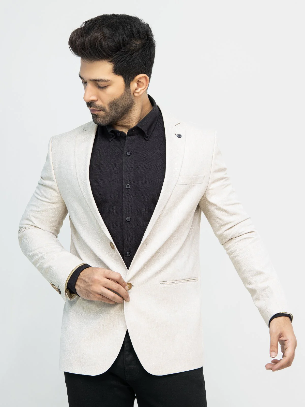 Men's Beige Blazer - EMTB21-8166 - Image 3