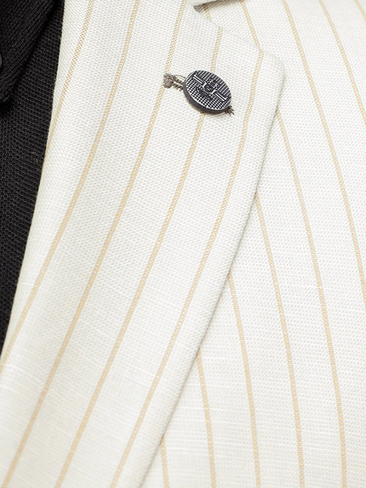 Men's Beige Stripe Blazer - EMTB21-8167 - Image 3
