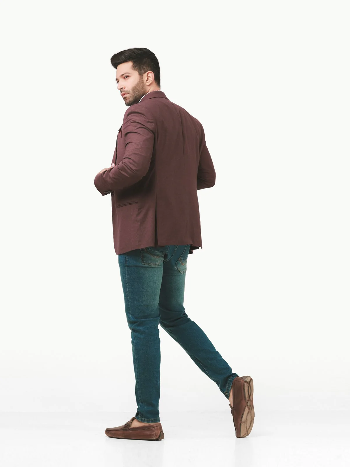 Men's Deep Burgundy Blazer - EMTB22-6749 - Image 4