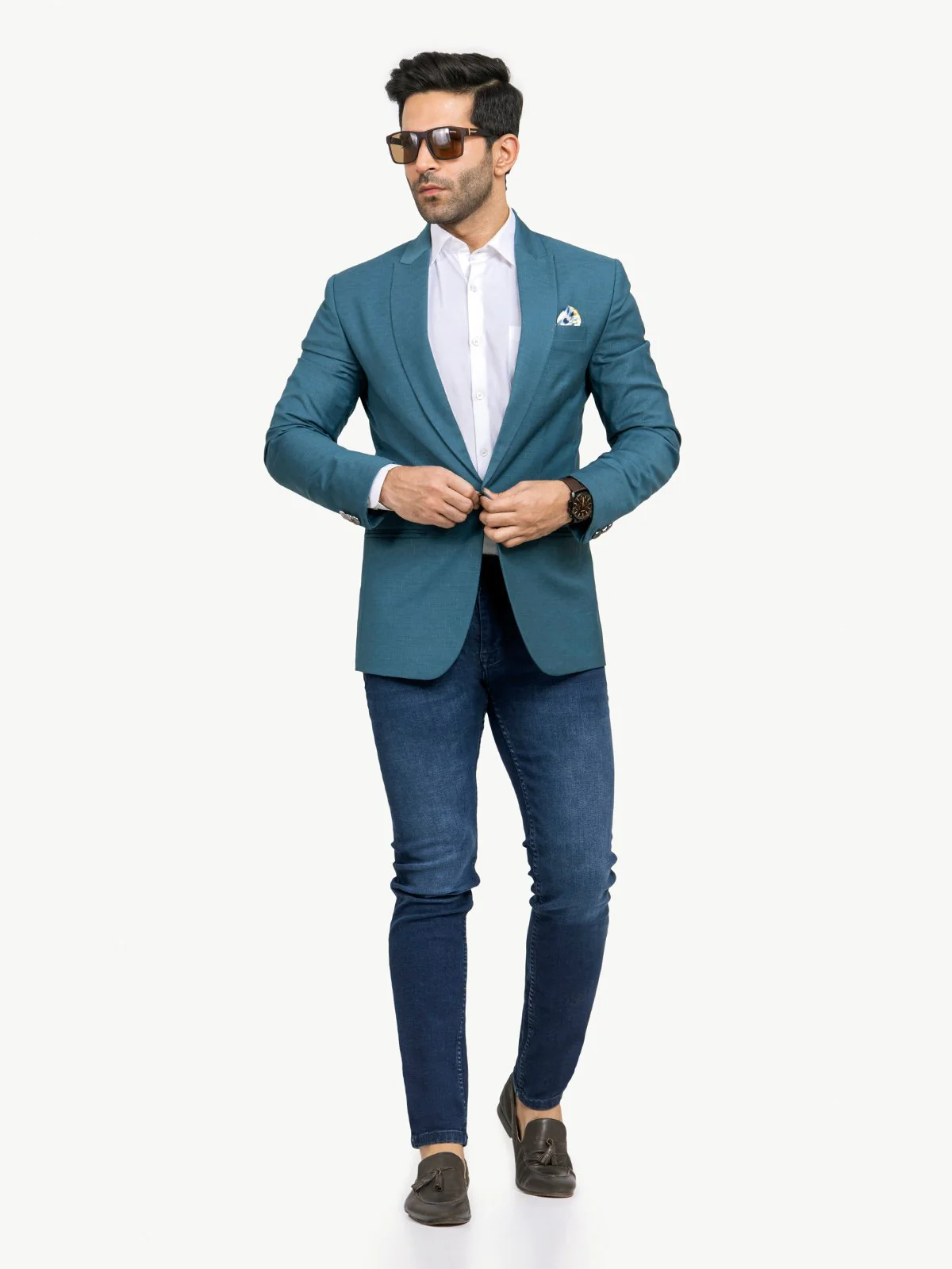 Men's Teal Blazer - EMTB22-6751 - Image 2