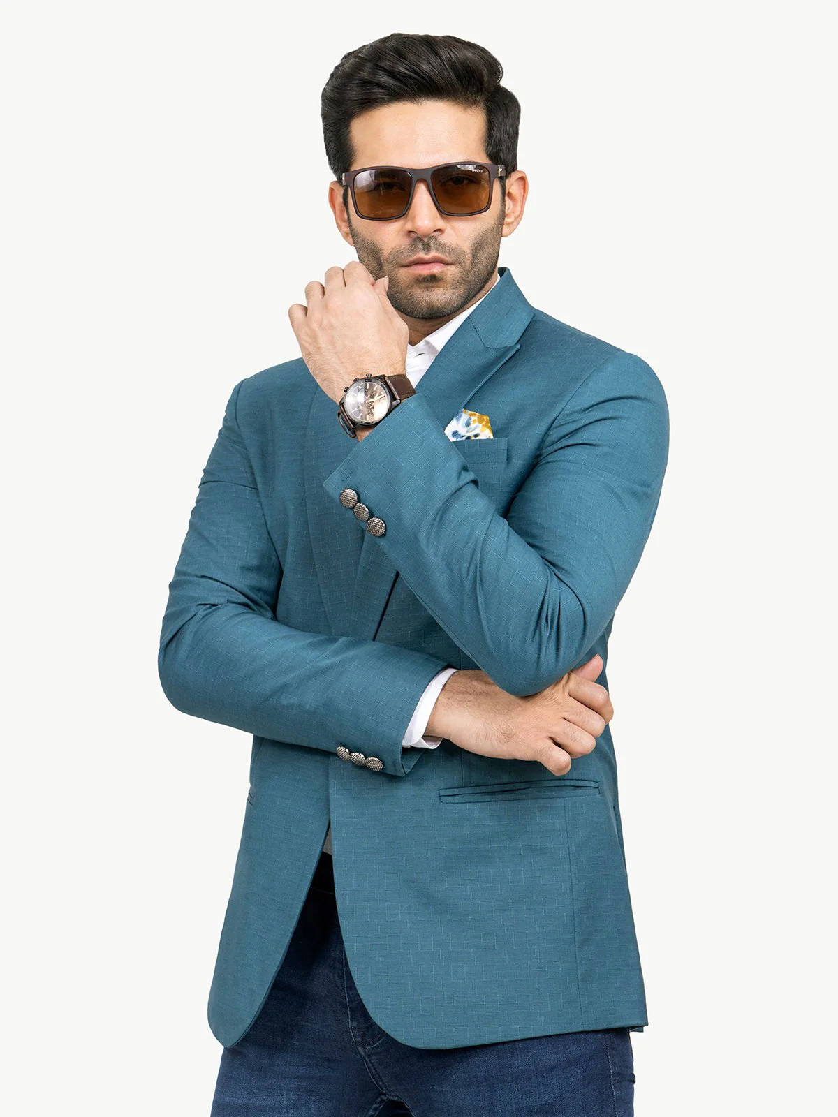 Men's Teal Blazer - EMTB22-6751 - Image 3