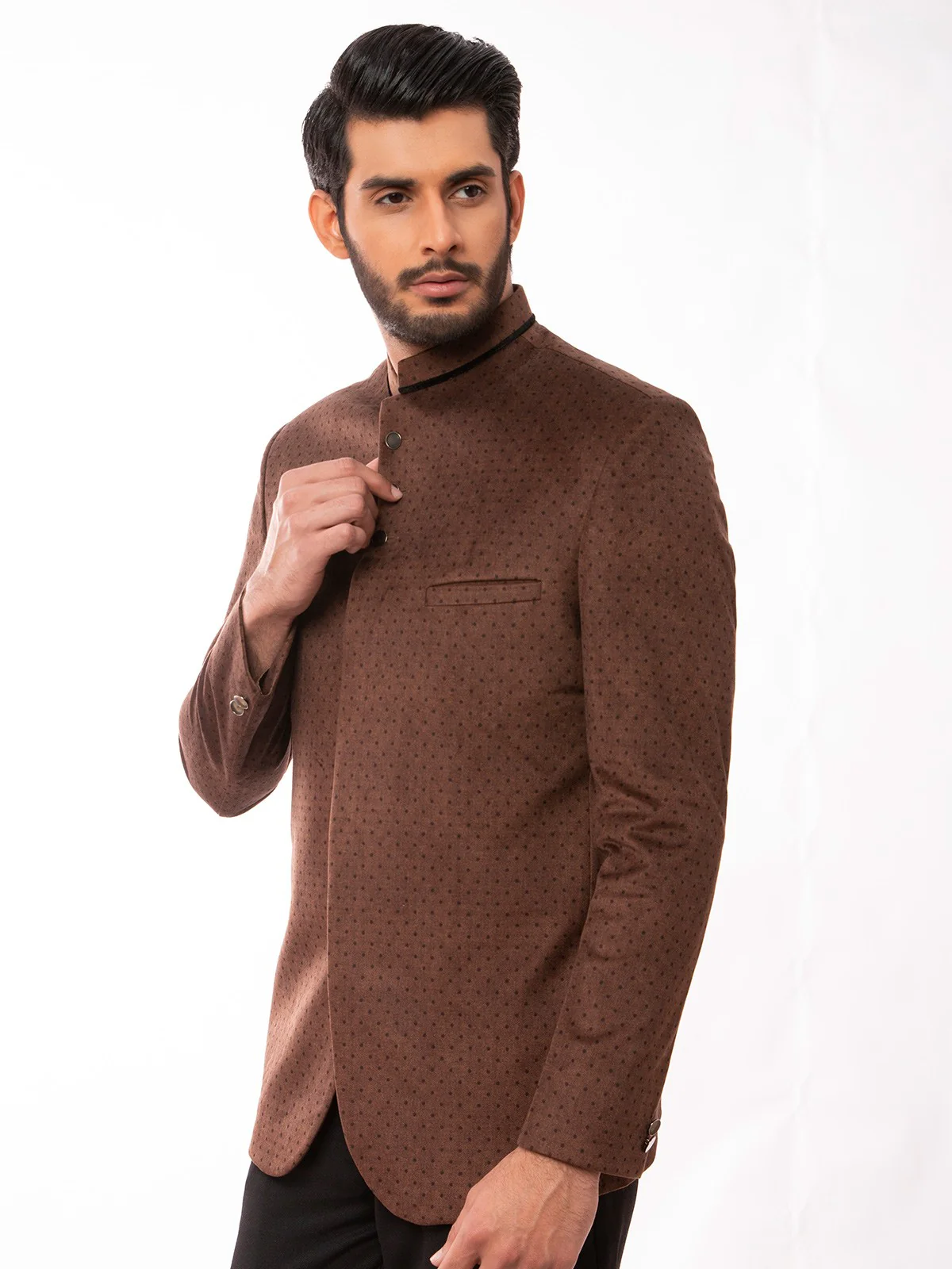 Men's Brown Blazer Ceremonial - EMTBC19-6678 - Image 3