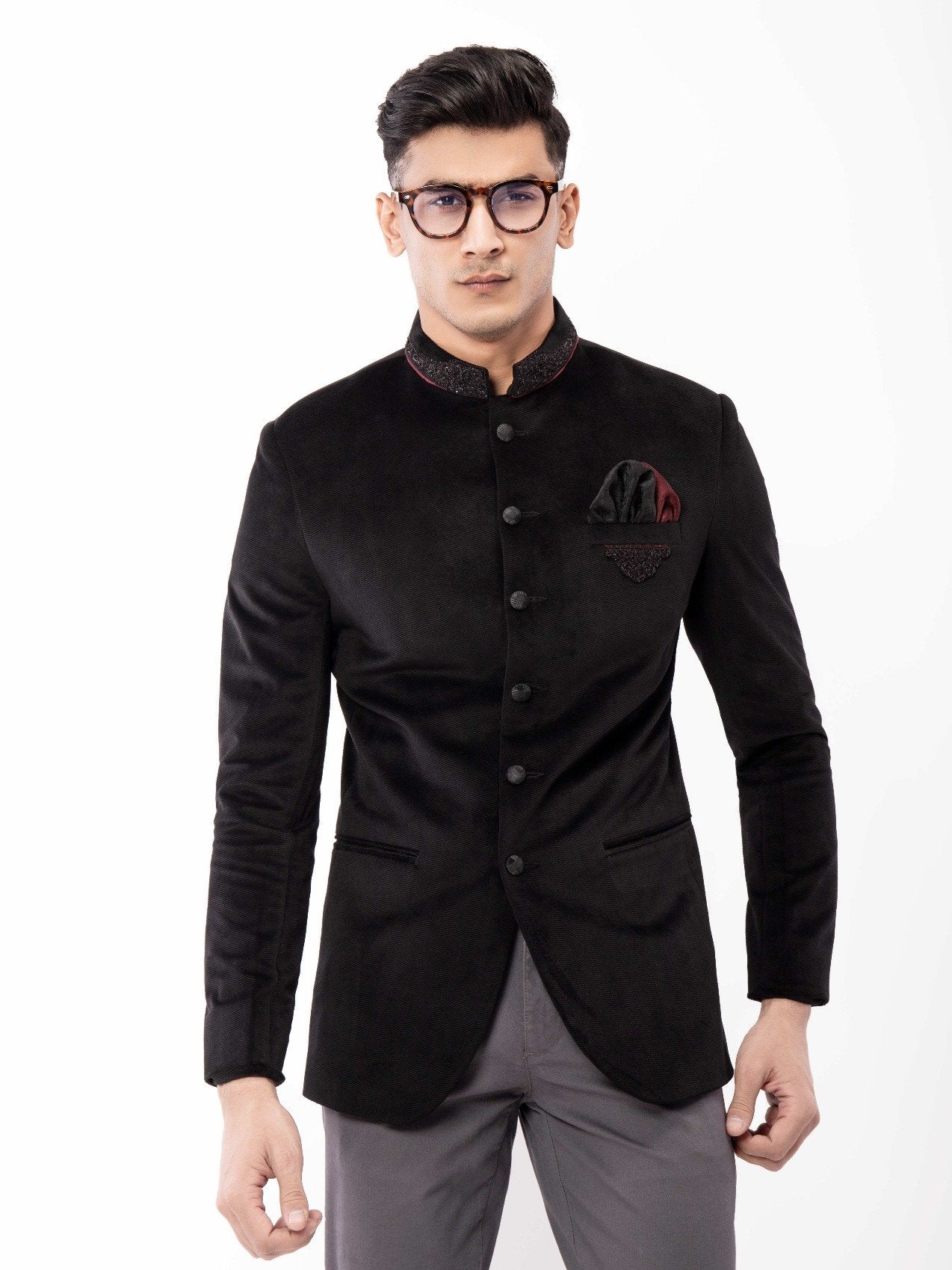 Men's Black Blazer Ceremonial - EMTBC21-6723 - Image 2