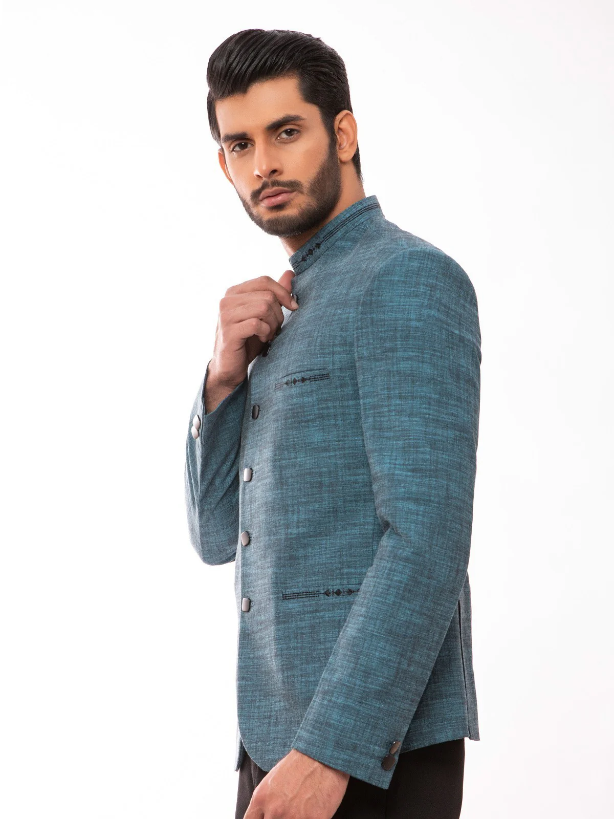 Men's Turquoise Blazer Ceremonial - EMTBP19-003 - Image 3