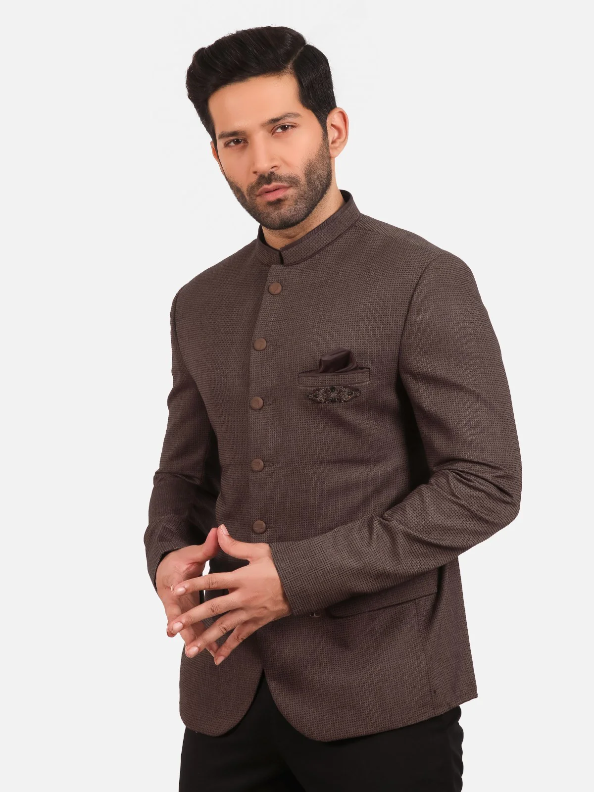 Men's Brown Blazer Ceremonial - EMTBP20-006 - Image 3
