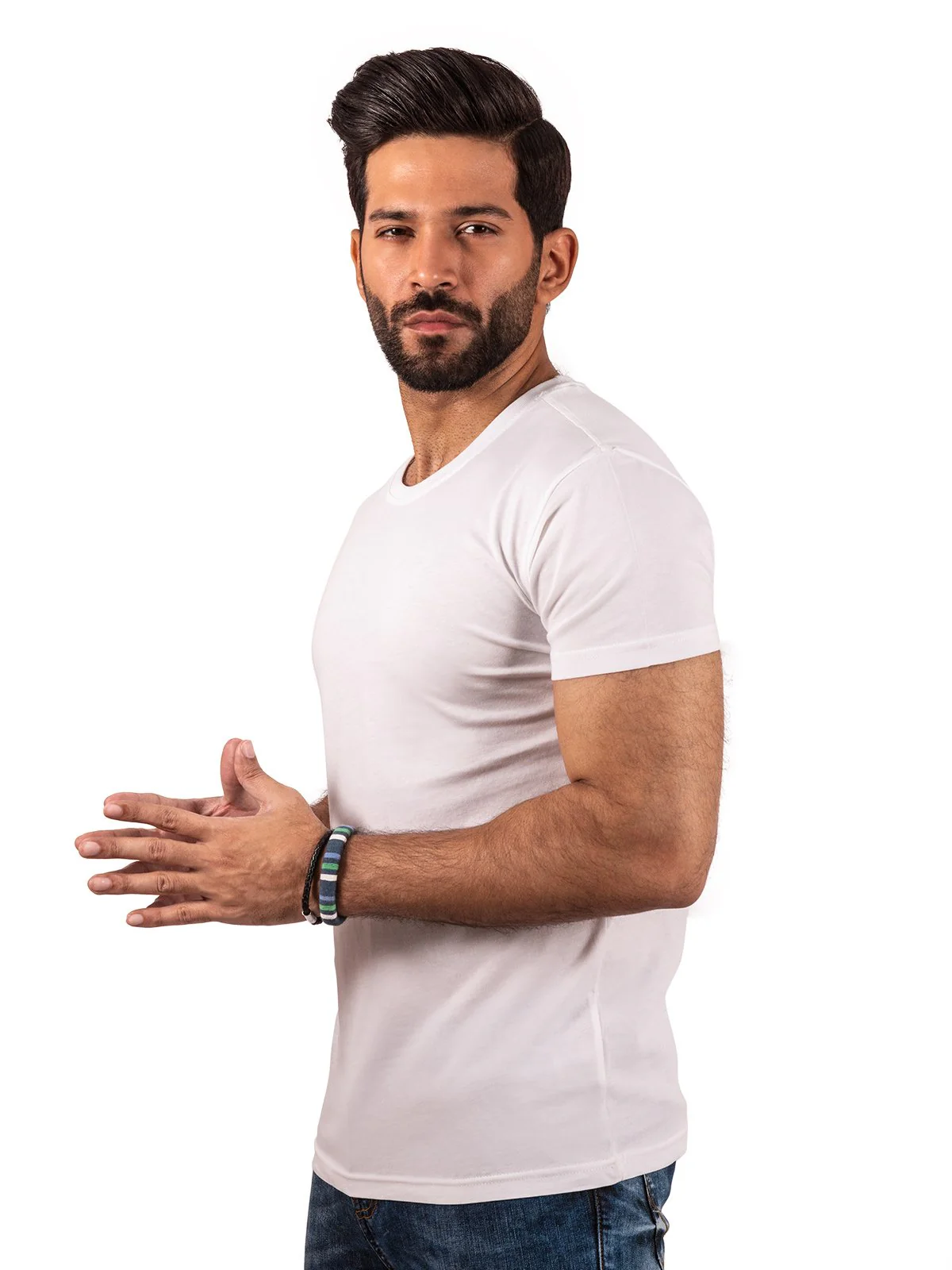 Men's White Basic Tee - EMTBT20-001 - Image 2