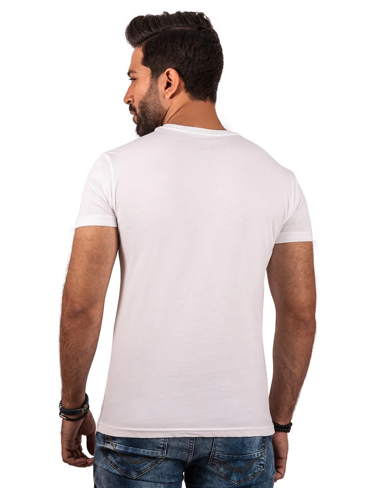 Men's White Basic Tee - EMTBT20-001 - Image 3