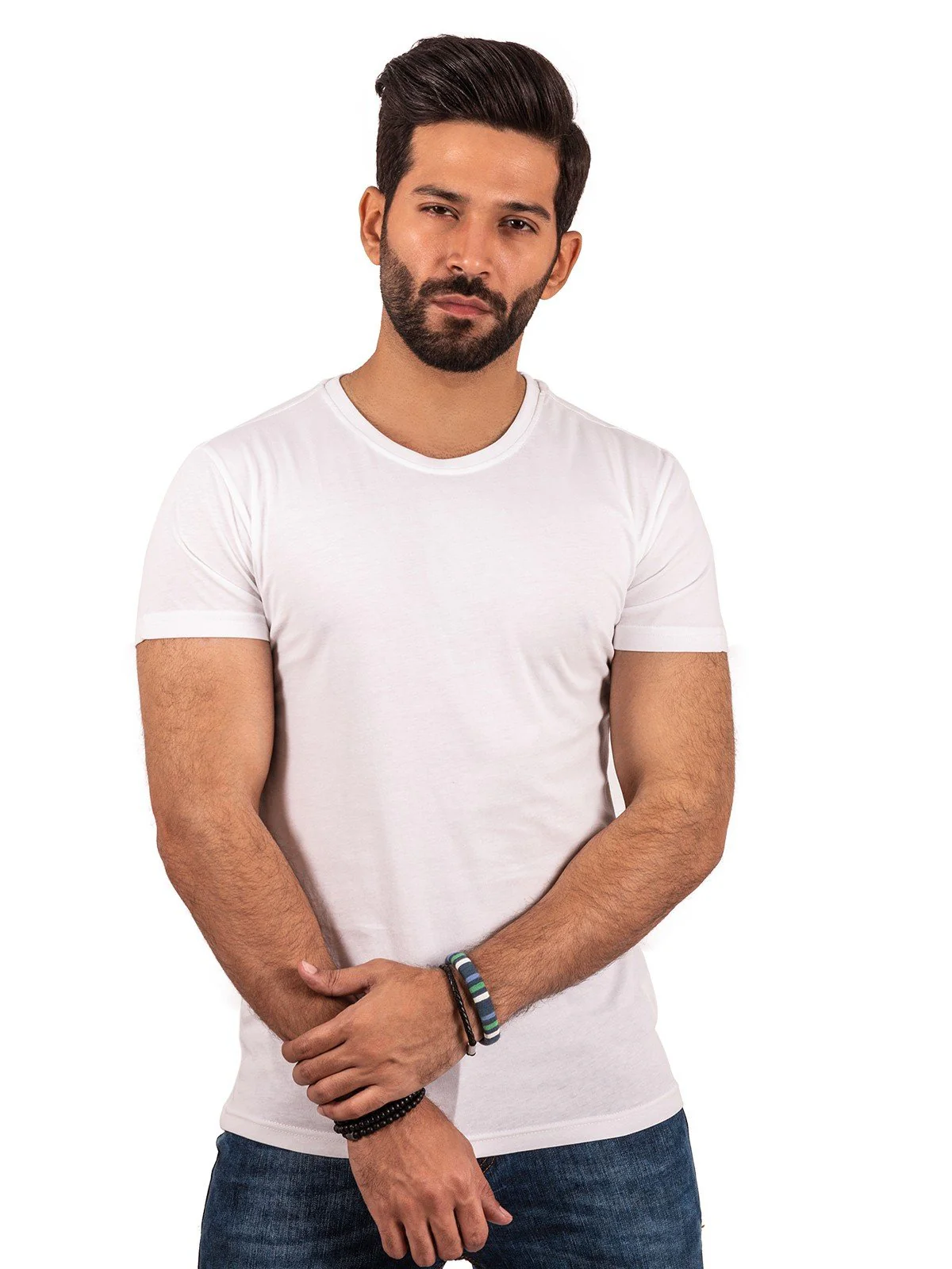 Men's White Basic Tee - EMTBT20-001 - Image 4