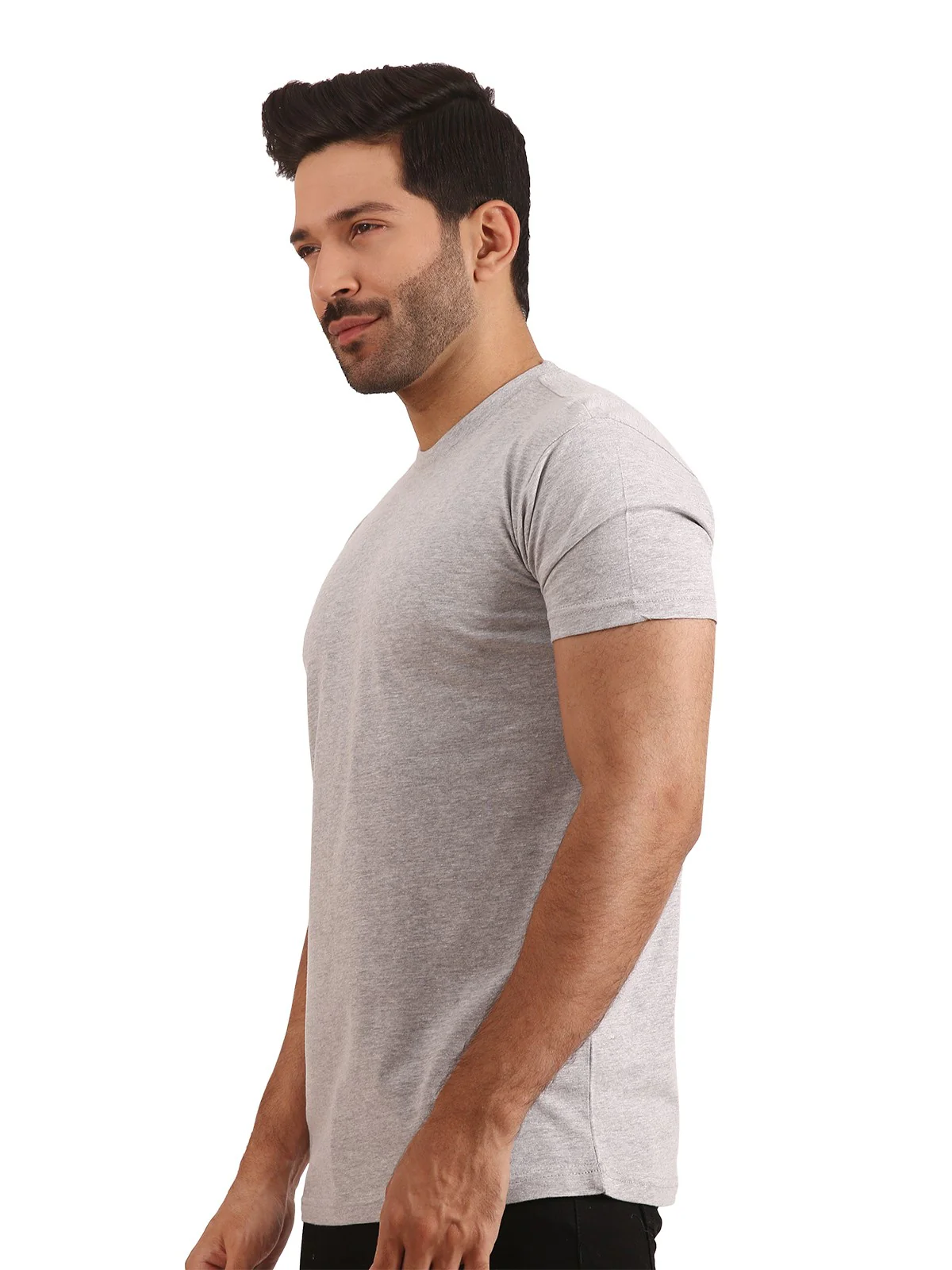 Men's Heather Grey Basic Tee - EMTBT20-003 - Image 2