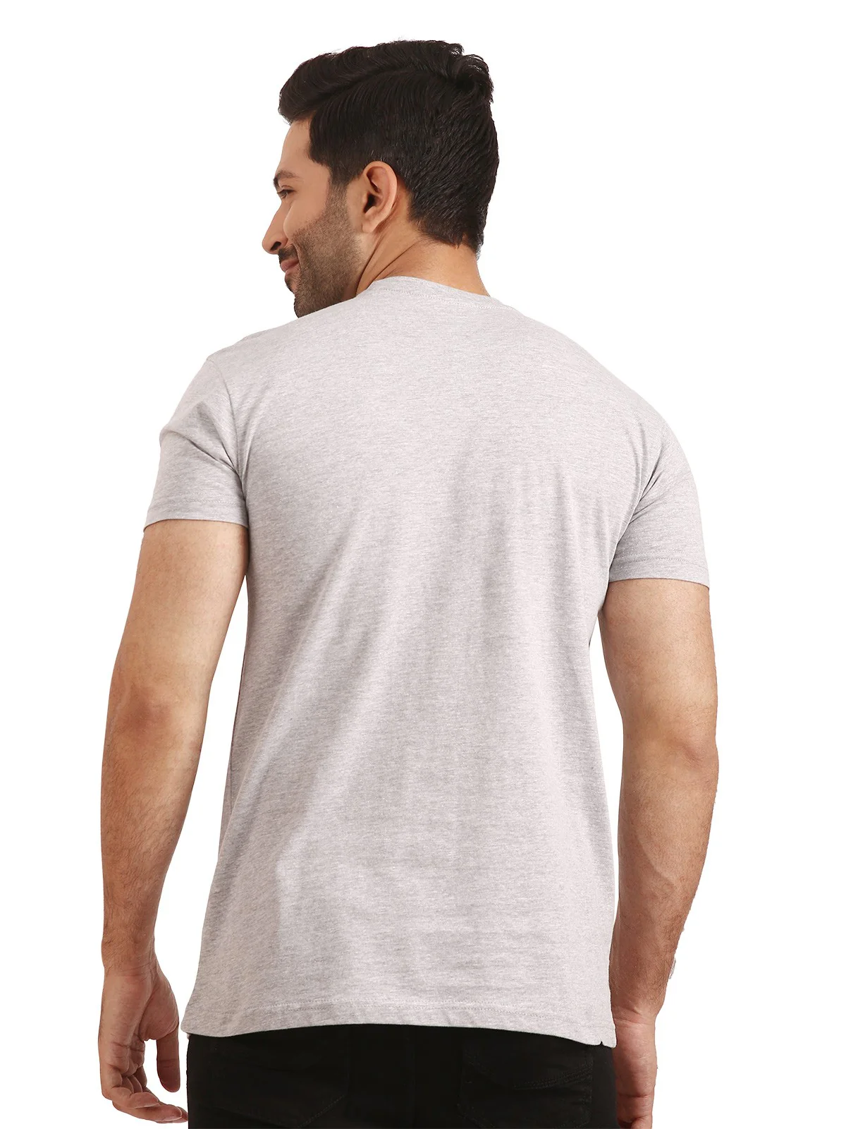 Men's Heather Grey Basic Tee - EMTBT20-003 - Image 3