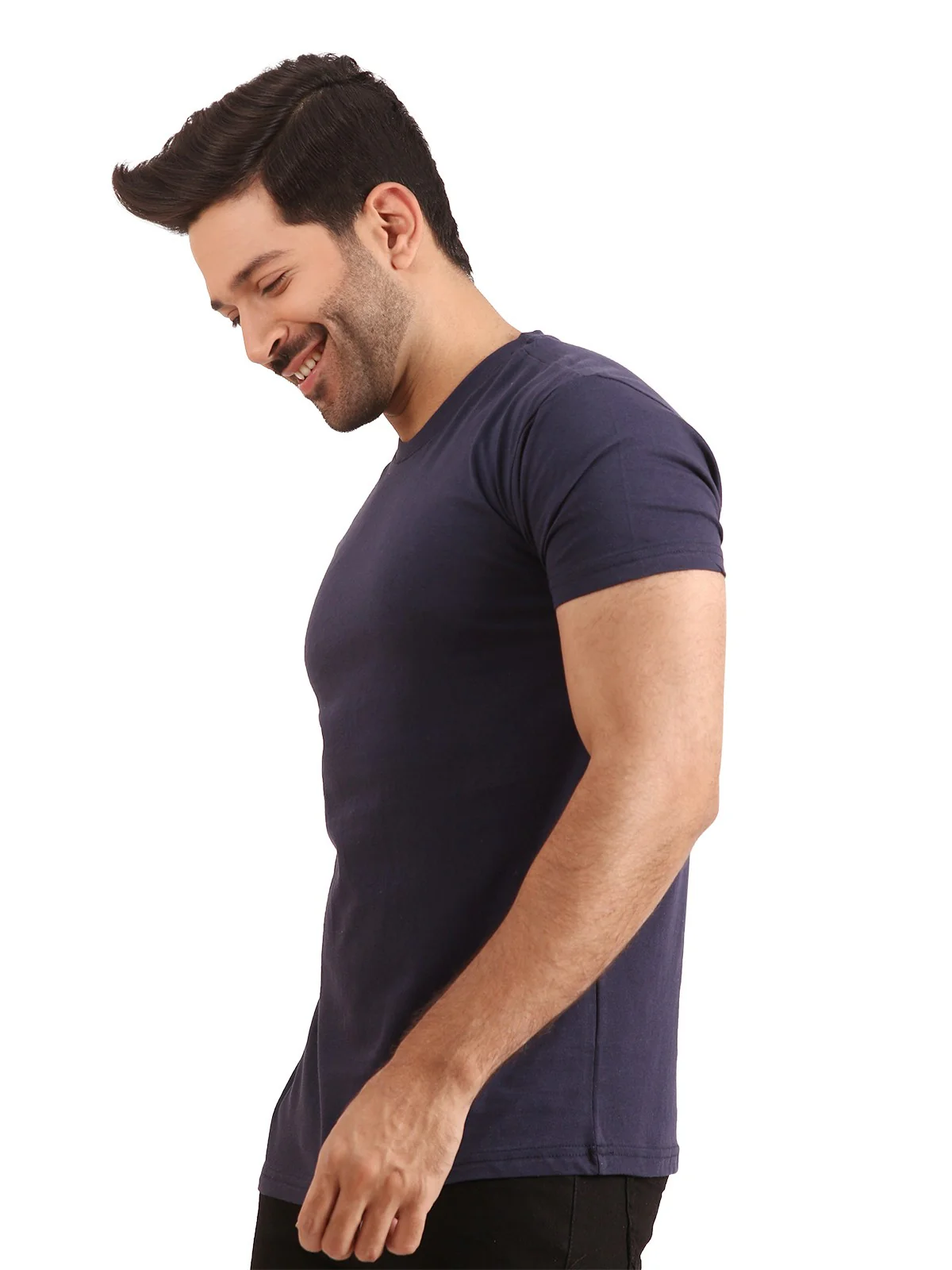 Men's Navy Blue Basic Tee - EMTBT20-004 - Image 2