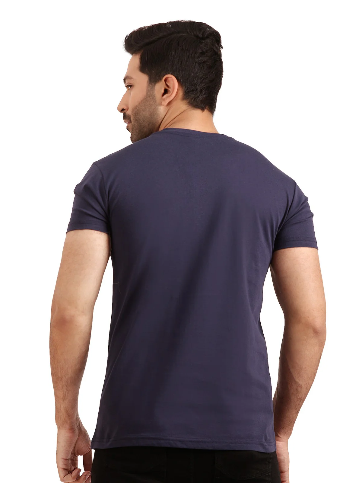 Men's Navy Blue Basic Tee - EMTBT20-004 - Image 3