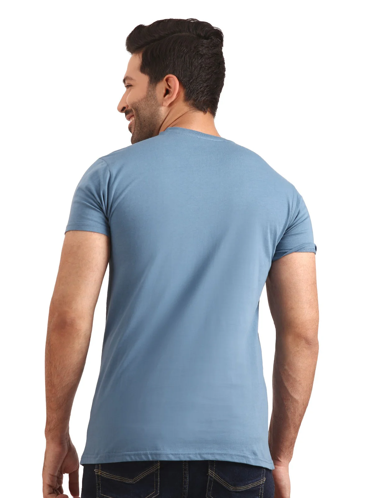 Men's Ocean Blue Basic Tee - EMTBT20-005 - Image 3