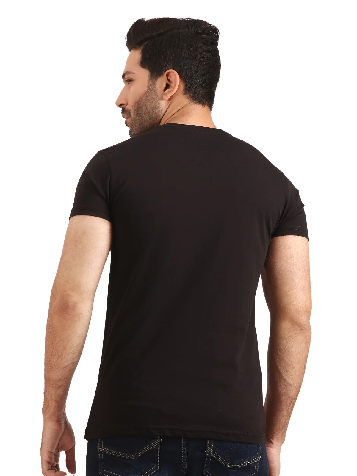 Men's Black Basic Tee - EMTBT20-010 - Image 3