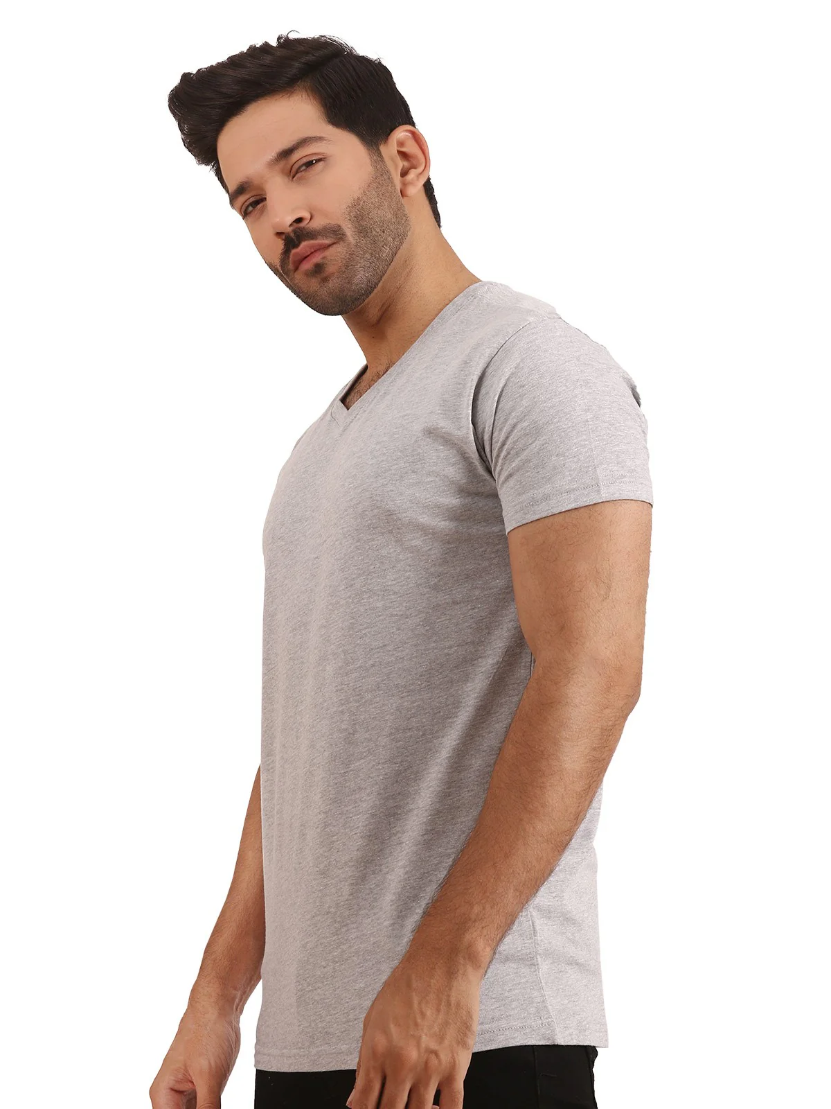 Men's Heather Grey Basic Tee - EMTBT20-011 - Image 2