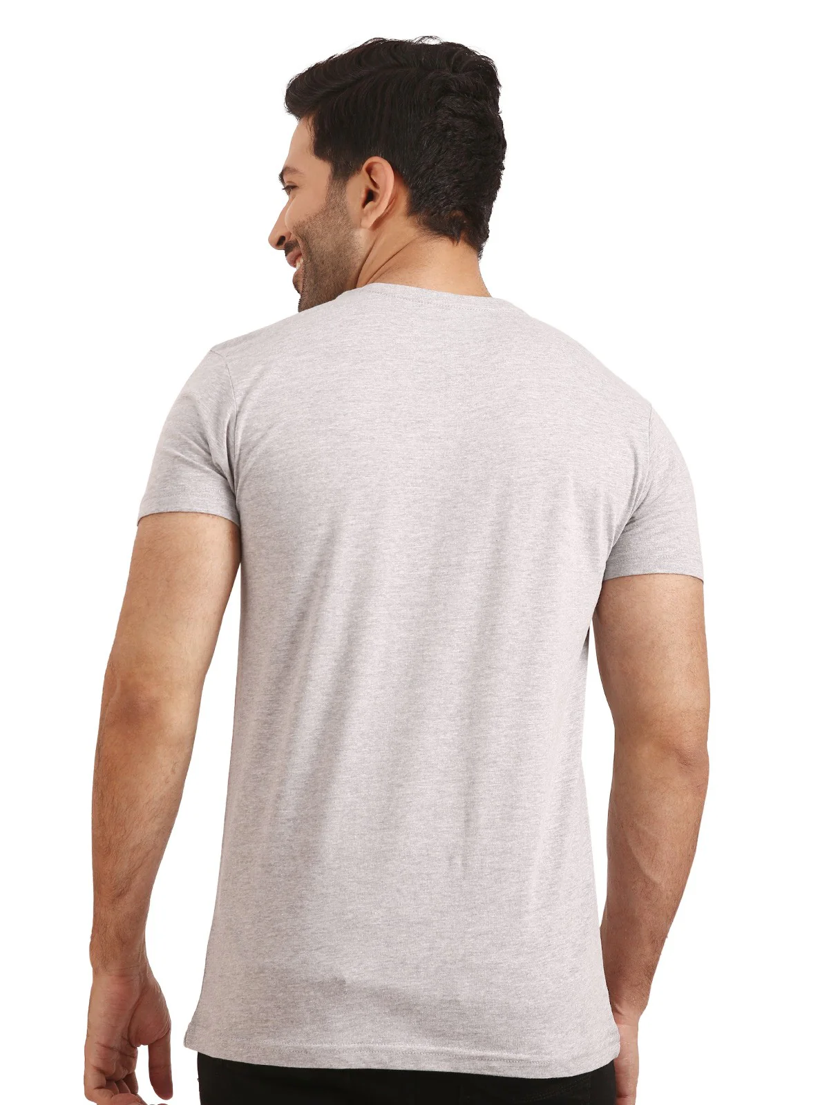 Men's Heather Grey Basic Tee - EMTBT20-011 - Image 3