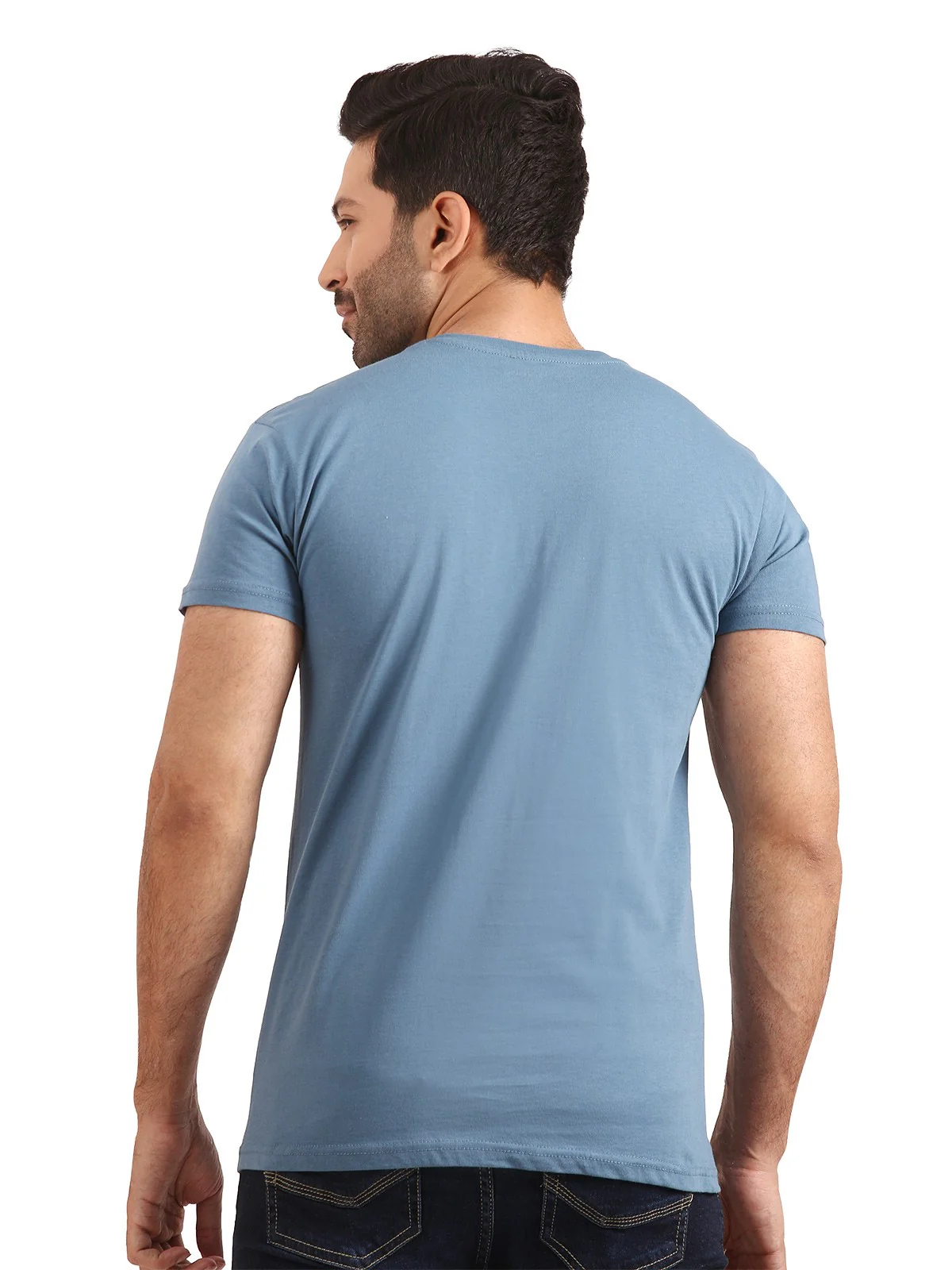 Men's Ocean Blue Basic Tee - EMTBT20-013 - Image 3