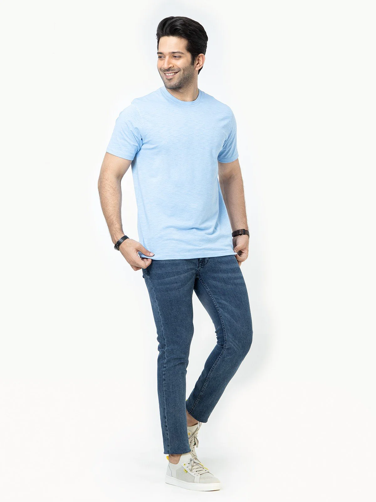 Men's Light Blue Basic Tee - EMTBT22-002 - Image 3