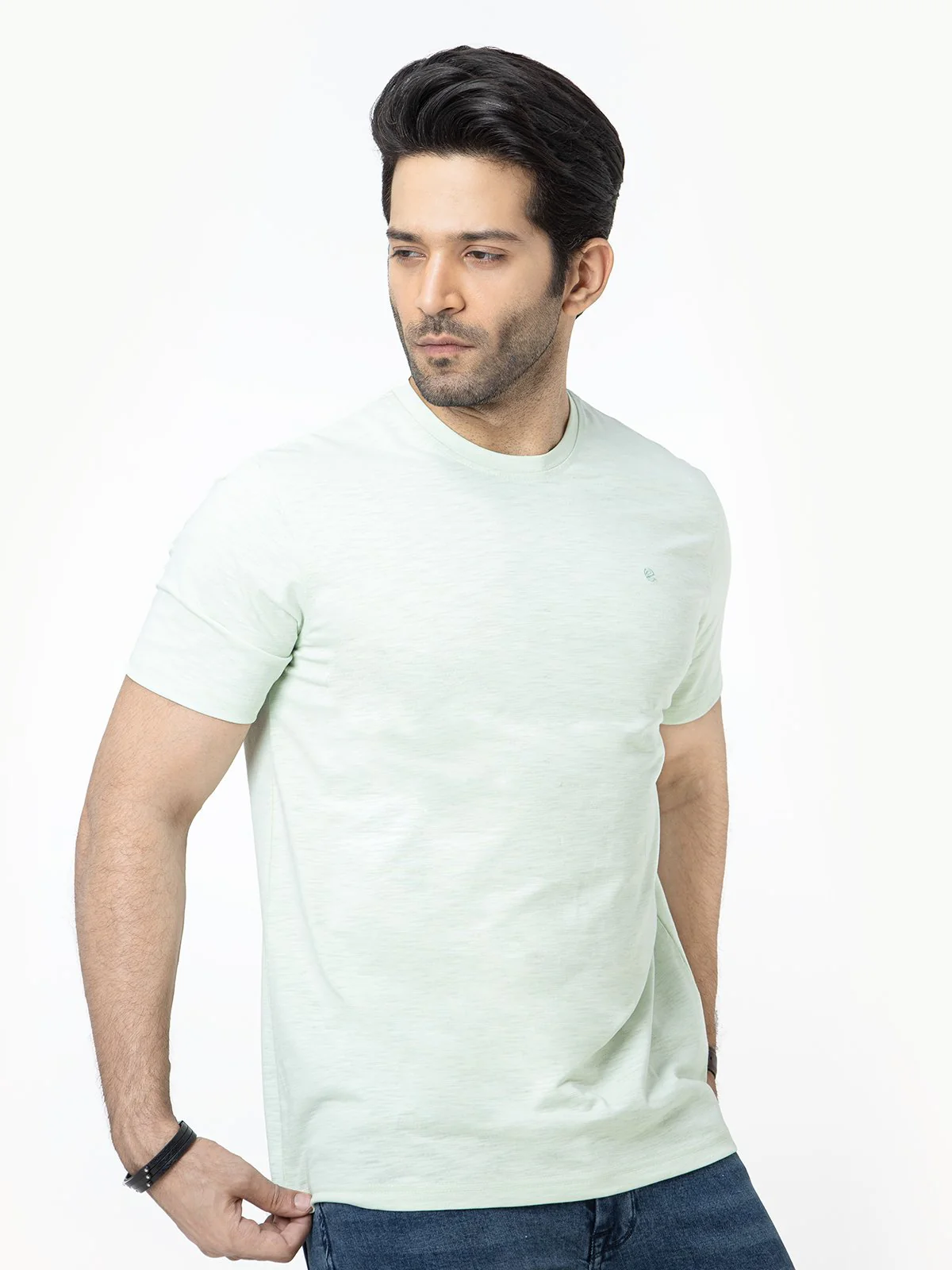 Men's Mint Green Basic Tee - EMTBT22-006 - Image 2