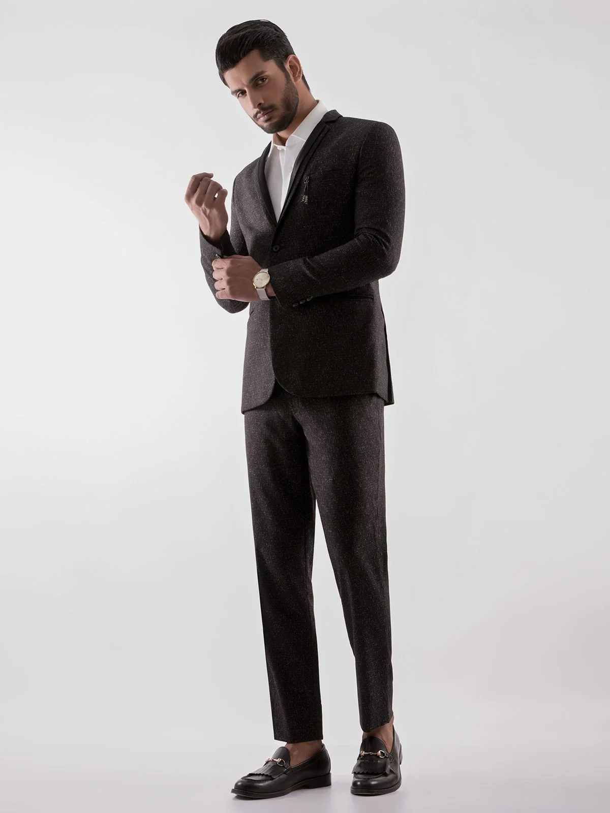 Men's Charcoal Coat Pant - EMTCPC19-6681 - Image 2