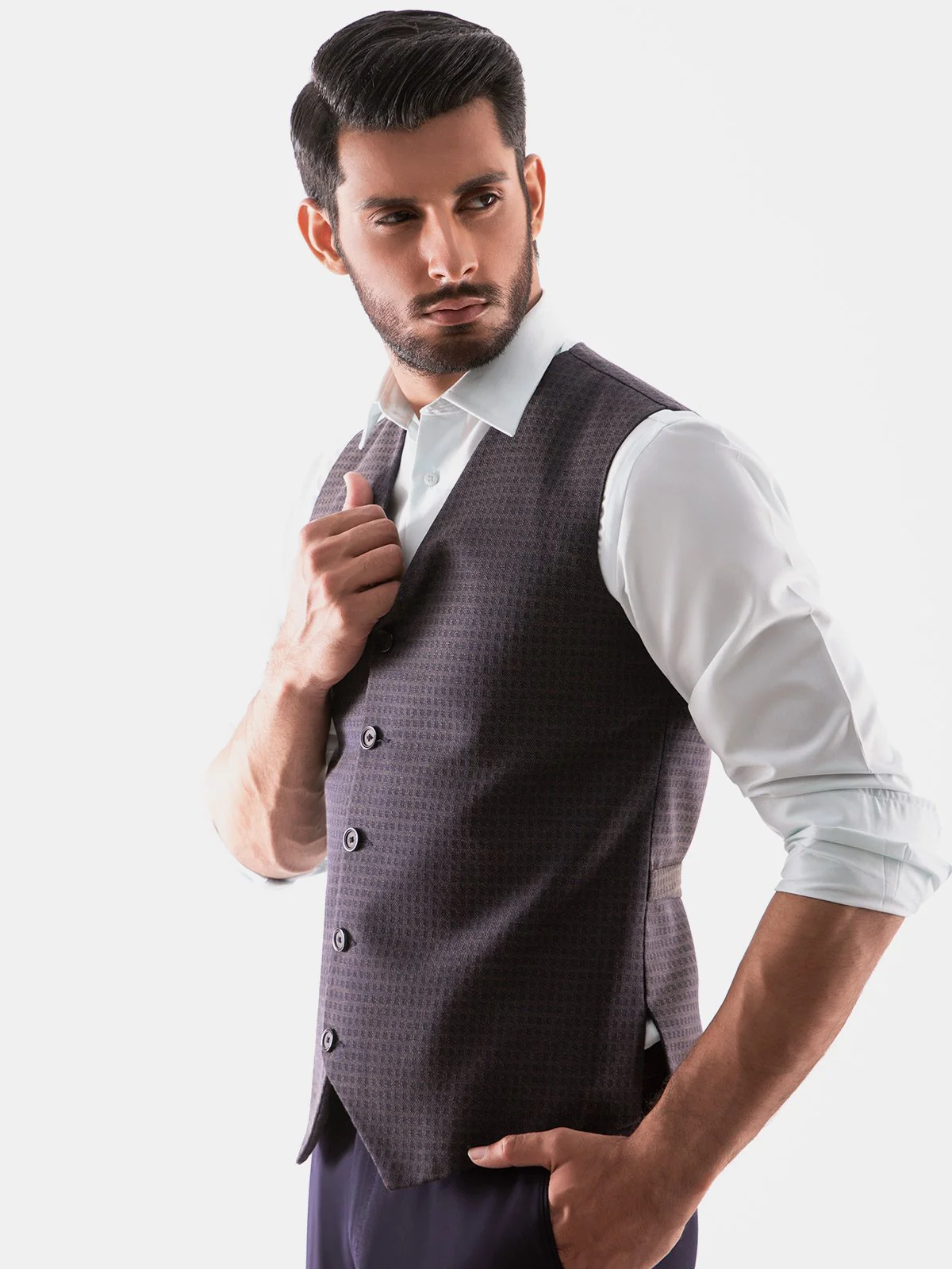Men's Dark Purple Coat Pant - EMTCPC19-6696 - Image 2