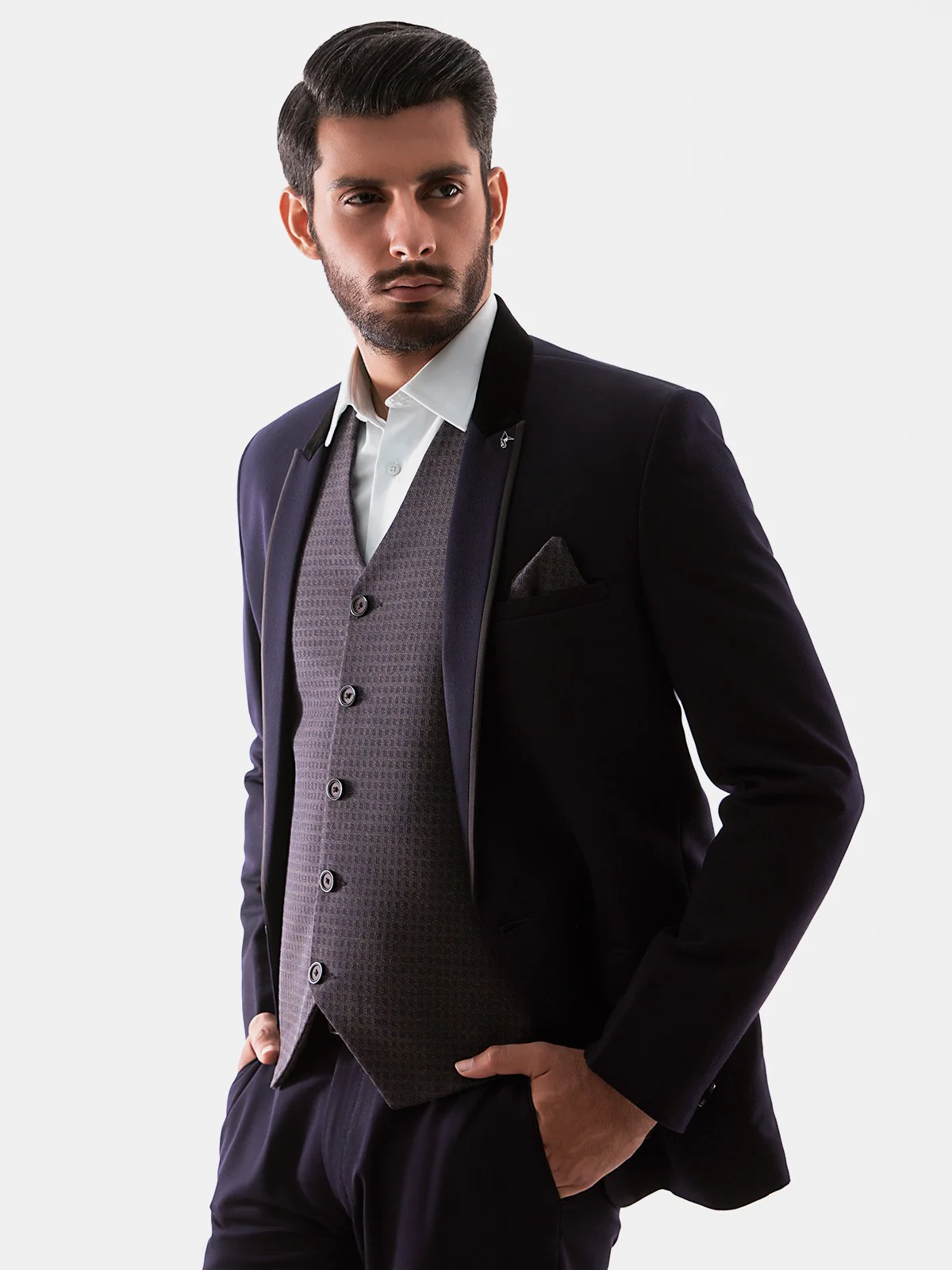 Men's Dark Purple Coat Pant - EMTCPC19-6696 - Image 3