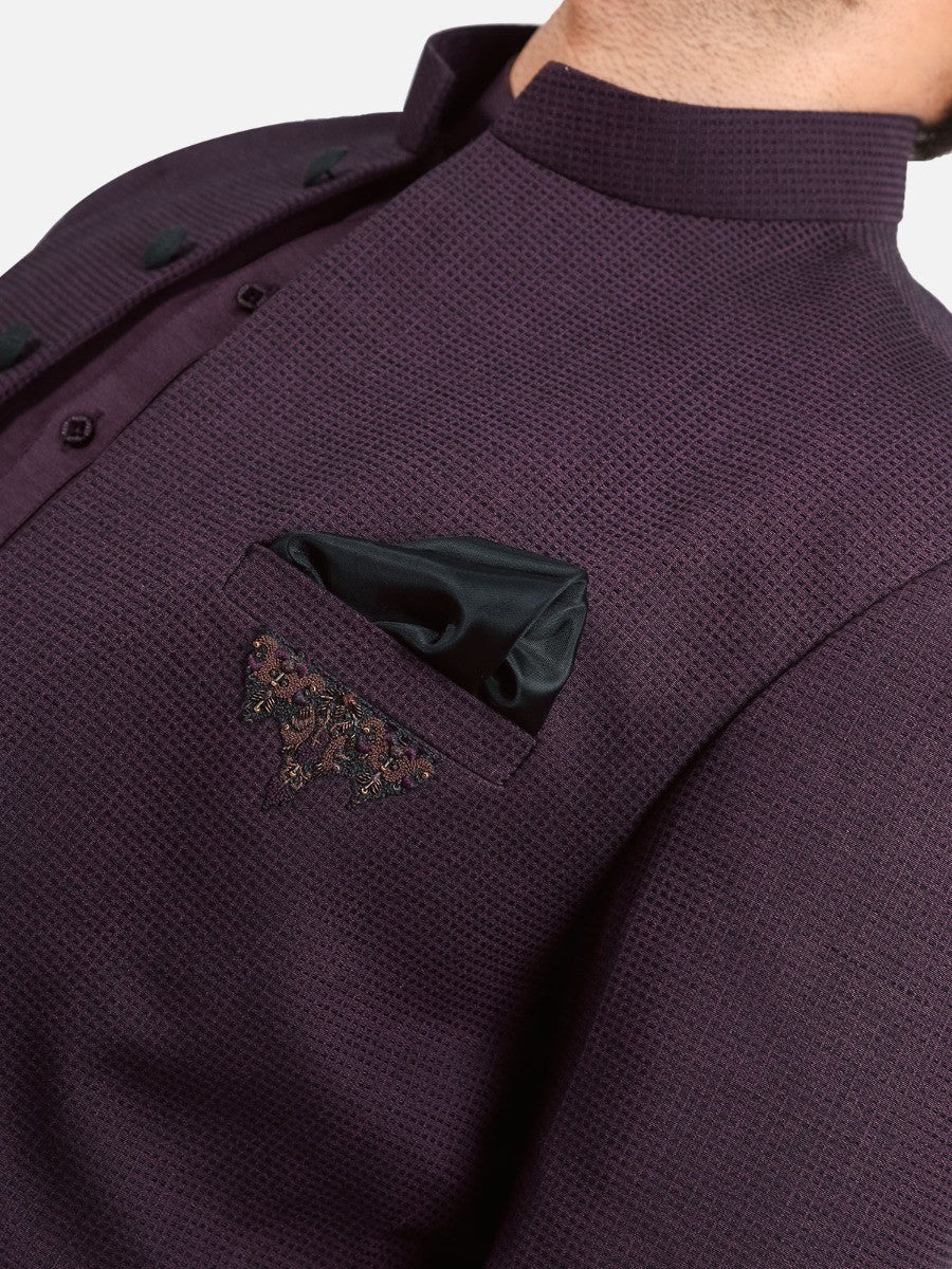 Men's Plum Waist Coat Suit - EMTCS20-99012 - Image 4