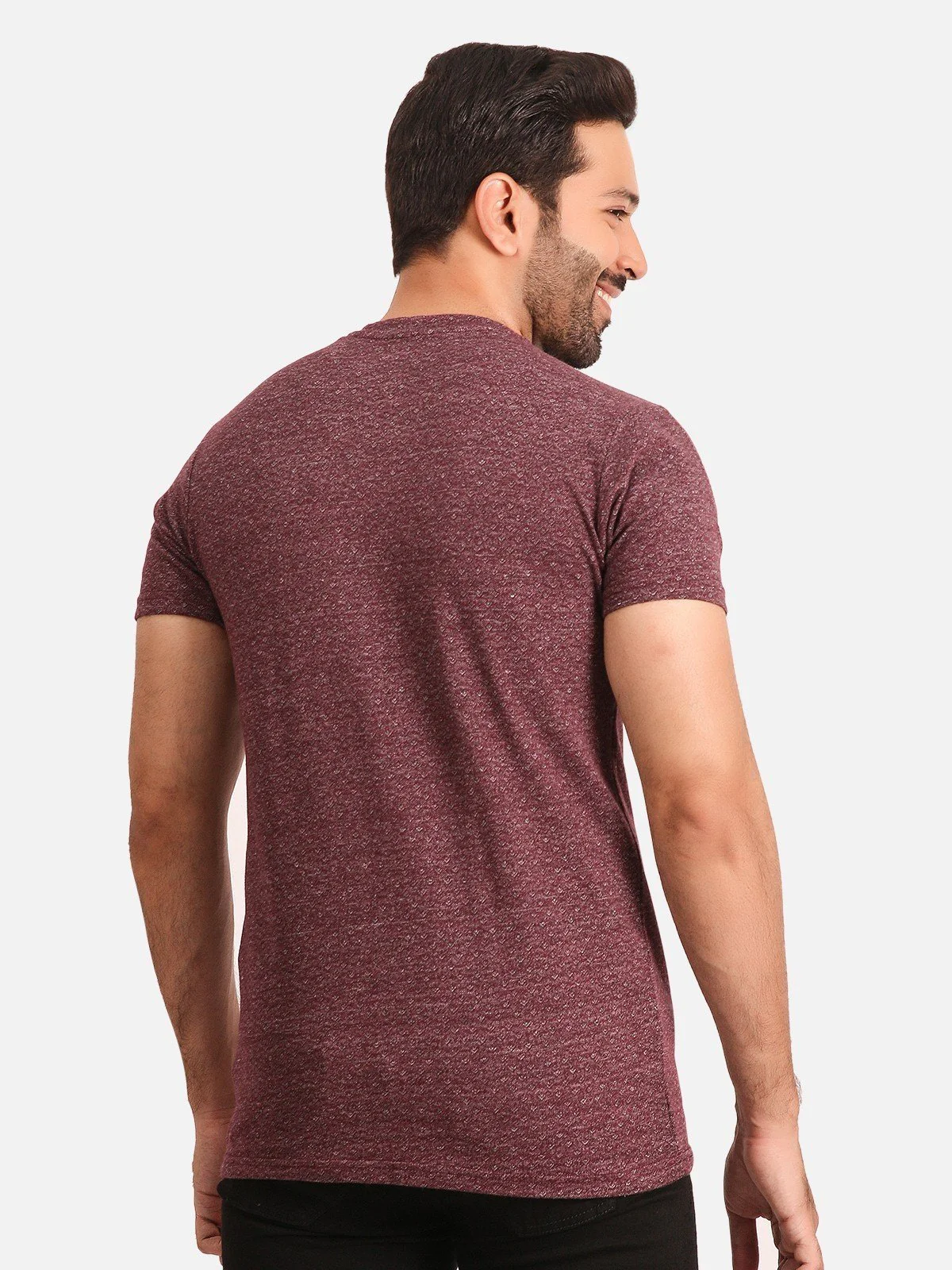 Men's Burgundy Graphic Tee - EMTGT20-007 - Image 3